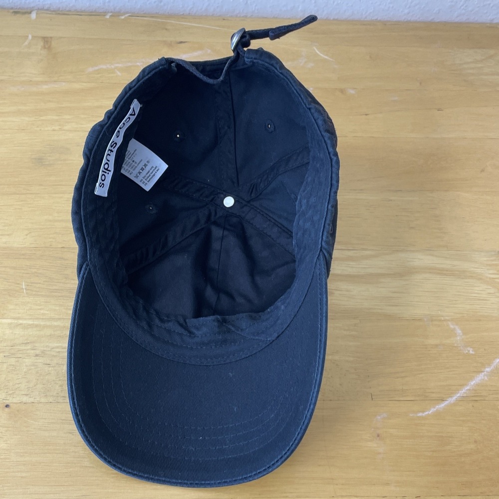 Acne Studios Hat Mens One Size Black Logo Baseball Cap Adjustable Back Outdoor - Picture 8 of 16